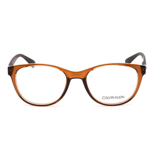 Eyeglasses Calvin Klein CK19572 CRYSTAL AMBER Clear demo lens 2