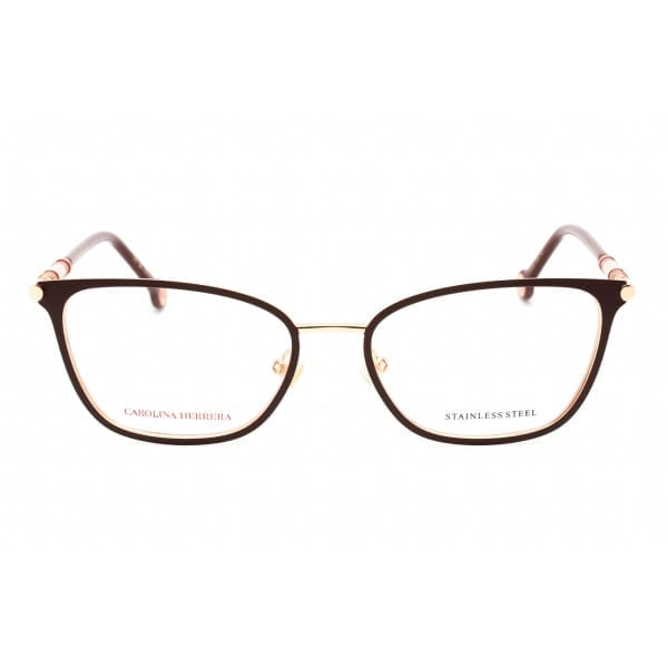 Eyeglasses Carolina Herrera CH 0031 Gold Burgundy Clear Lens 2 1