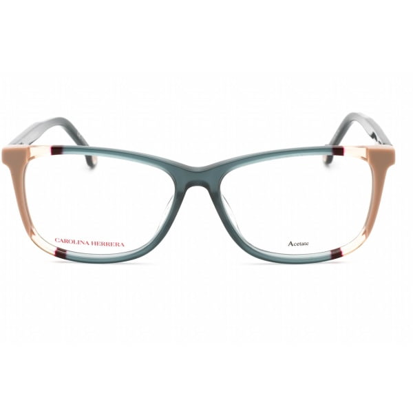 Eyeglasses Carolina Herrera CH 0066 Teal Brown Clear Lens 2 2