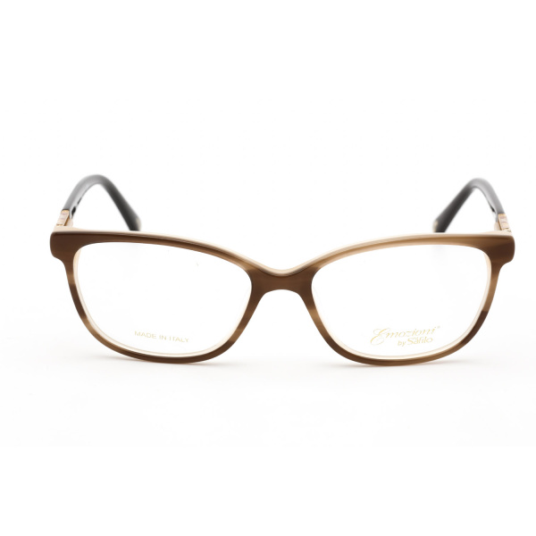 Eyeglasses Emozioni 4049 Brown Horn Clear Lens 2