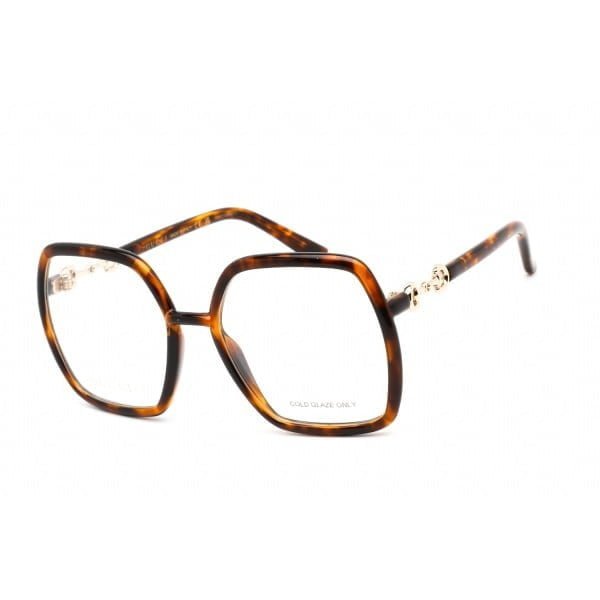 Eyeglasses Gucci GG0890O Shiny Dark Havana Clear Lens 1 1