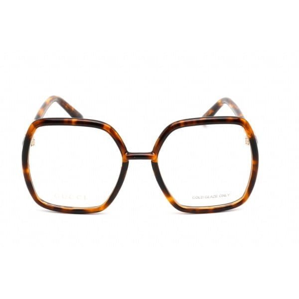 Eyeglasses Gucci GG0890O Shiny Dark Havana Clear Lens 2 1