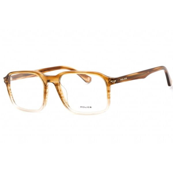Eyeglasses Police VPLG74M Brown Gradient Grey Clear Lens 1