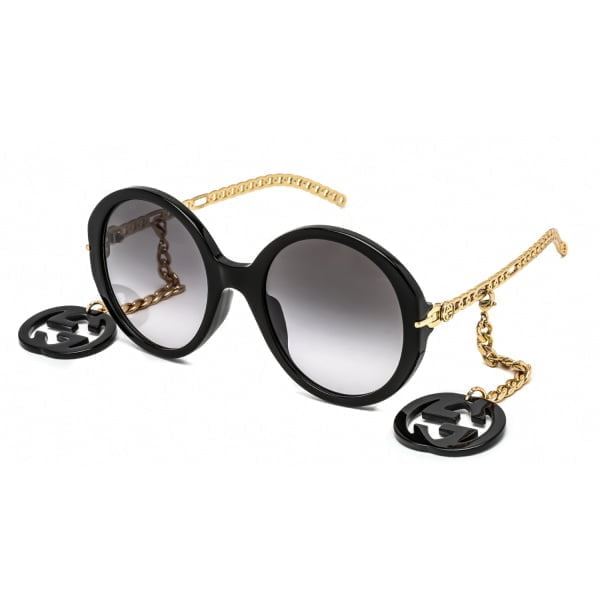 Sunglasses Gucci GG0726S Black Gold Grey Gradient 1 1