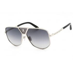 Sunglasses Philipp Plein SPP009V SHINY FULL PALLADIUM Grey Gradient 1 1