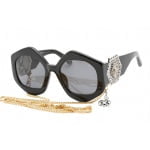 Sunglasses Philipp Plein SPP102S Shiny Black Smoke 1 1